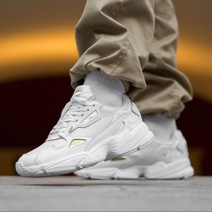 Adidas Women’s Falcon 6.5 white w/ gold accent